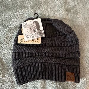C.C Women's Dark Gray Knit Beanie